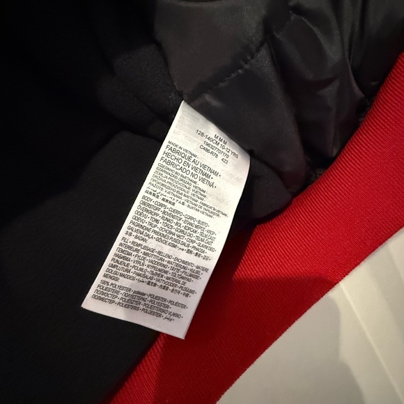 Jordan Kids Letter Varsity Jacket M Red White Black detail - Picture 5 of 5